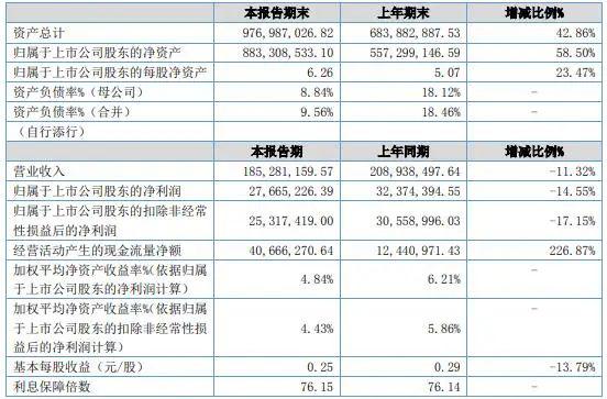 奥迪威主要会计数据和财务指标
